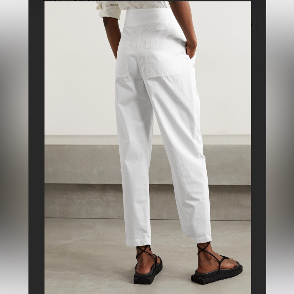 Nili Lotan white cotton Dallas belted pleated pants - Picture 5 of 9